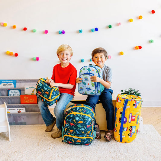 Wildkin 12-inch Kids Backpack – Padded, Adjustable, Ideal for Daycare & Travel - Dinosaur Land