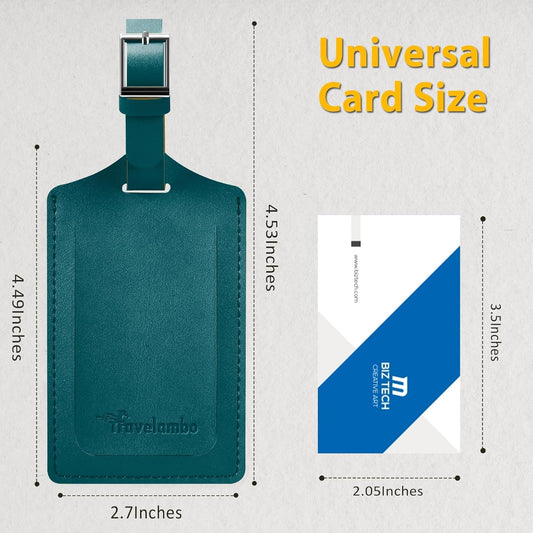 8 Pack Leather Luggage Travel Bag Tags by Travelambo