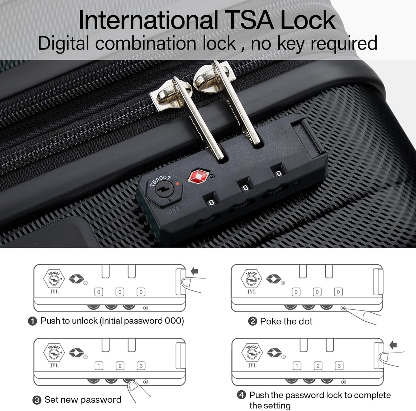 Hanke Expandable Hard Shell Luggage Sets 2 piece Carry on Luggage with Wheels Suitcases Lightweight Checked Travel Luggage Rolling Large Suitcase Travel Luggage Bag Woman Men 20/29 Inch(Jet Black)