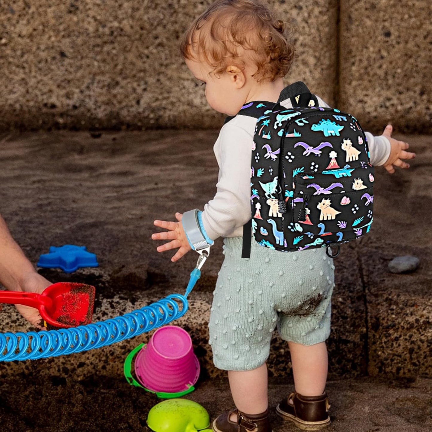 Accmor Toddler Backpack Leash, Cute Dinosaur Kids Backpack with Anti Lost Wrist Link, Mini Child Backpack Leash Baby Walking Harness for Outdoor Travel, Adorable Backpack Tether for Boys