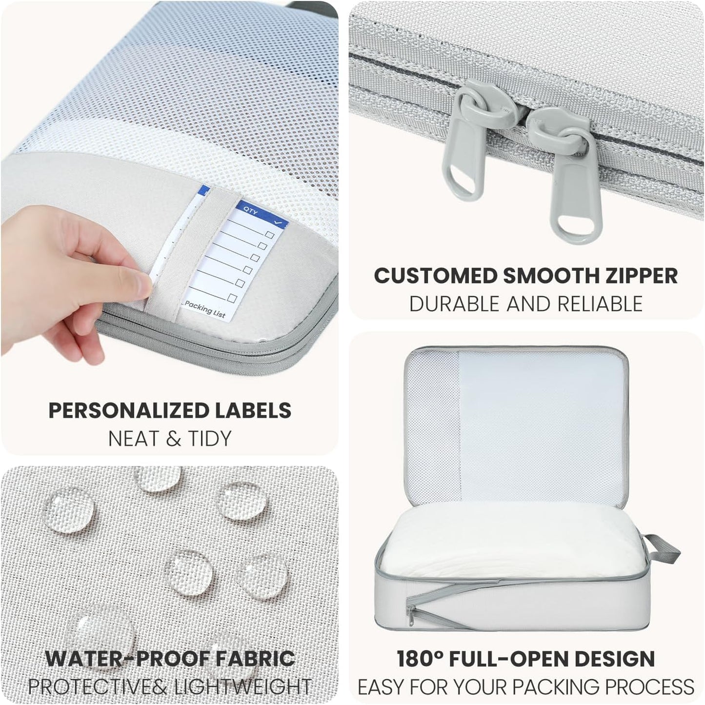 8 Set/6 Set/4 Set Compression Packing Cubes for Travel, Lightweight Vacation Travel Essentials, Travel Accessories for Suitcase Organizer Bags Set, Durable Luggage Organizer