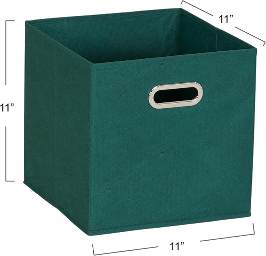 Household Essentials 6 ct Open Fabric Cube Storage Bins, Forest Green