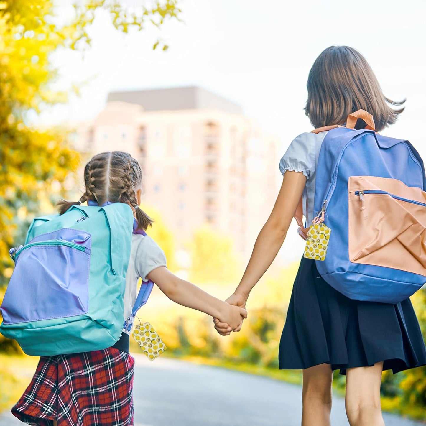 2 Pack Luggage Tag for Suitcase,Yellow Lemon Leather Bag Tags Identifiers Privacy Cover ID Label with Durable Steel Loop for Women Men Kids Girls Travel