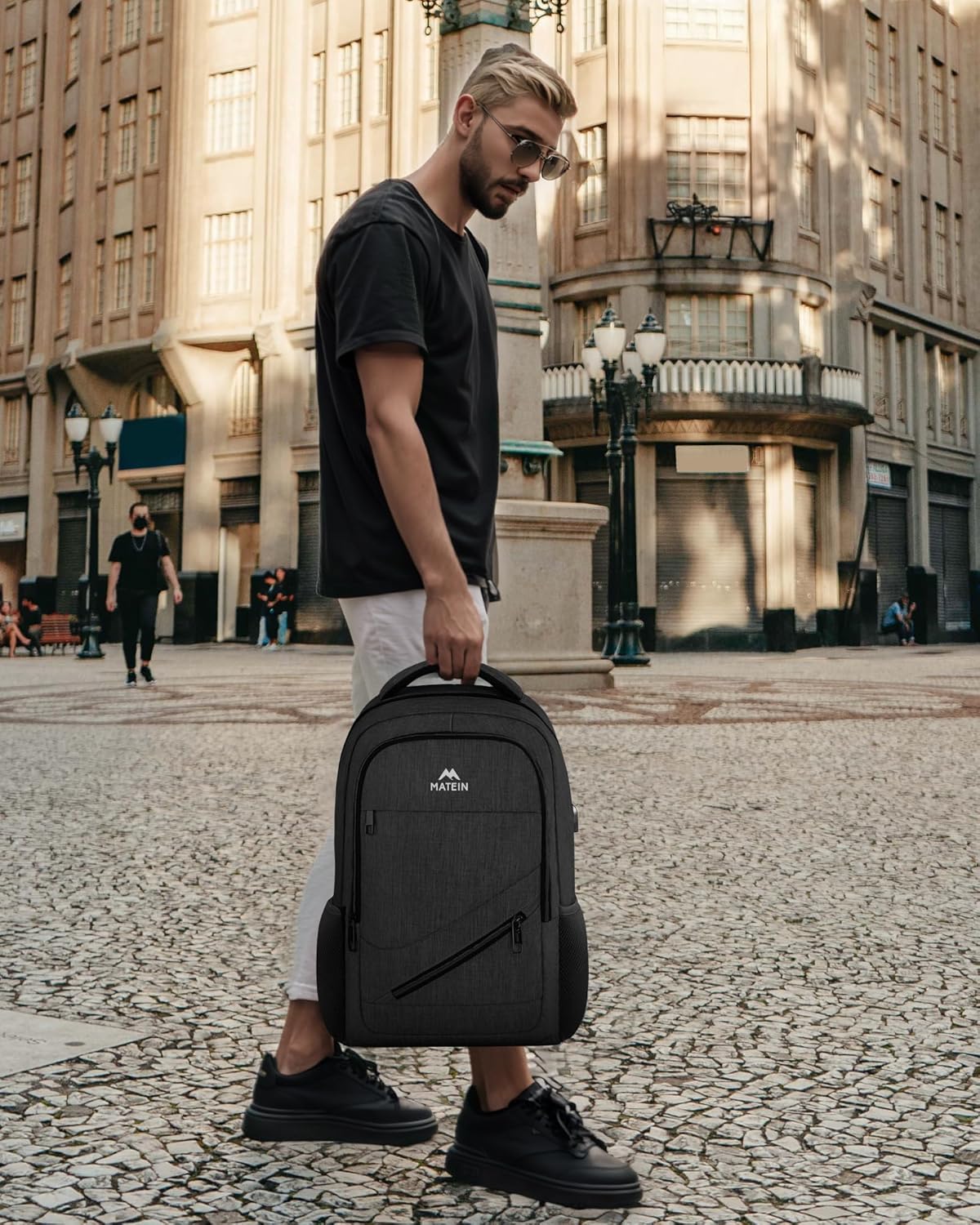 MATEIN 15.6 Inch College Backpack, 20 L Airline Approved Laptop Computer Backpack with Multiple Organization Pockets, Water Resistant Personal Item Casual backpack for Men Women, Black