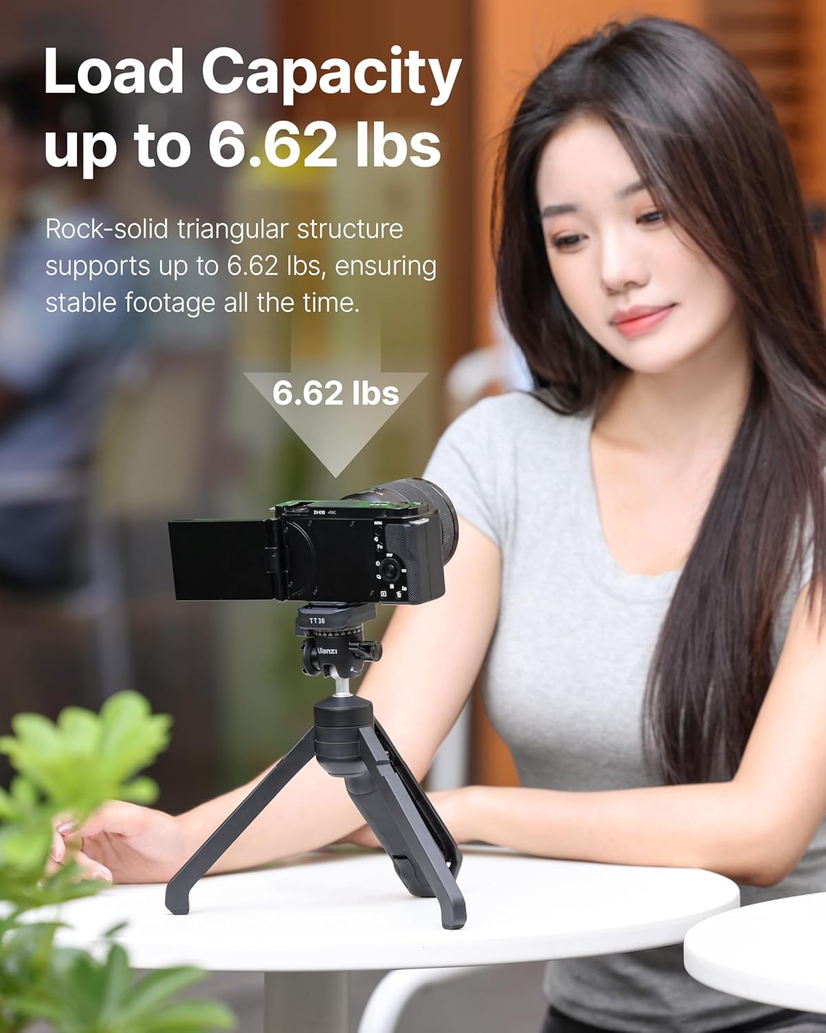 ULANZI TT38 Mini Tripod for Camera, One-Click Open Tabletop Camera Tripod Small Portable Stand with Uka F38 Quick Release, Travel Stand Compatible with DJI OSMO Pocket 3/OSMO 360/Insta360 x5/Sony