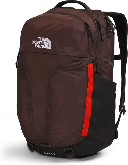 The North Face Surge Commuter Laptop Backpack, Coal Brown/Fiery Red/TNF Black, One Size