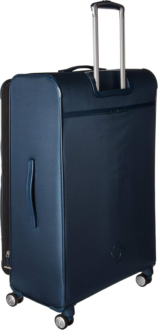 Samsonite Solyte DLX Softside Expandable Luggage with Spinner Wheels, Mediterranean Blue, Checked-Large 29-Inch
