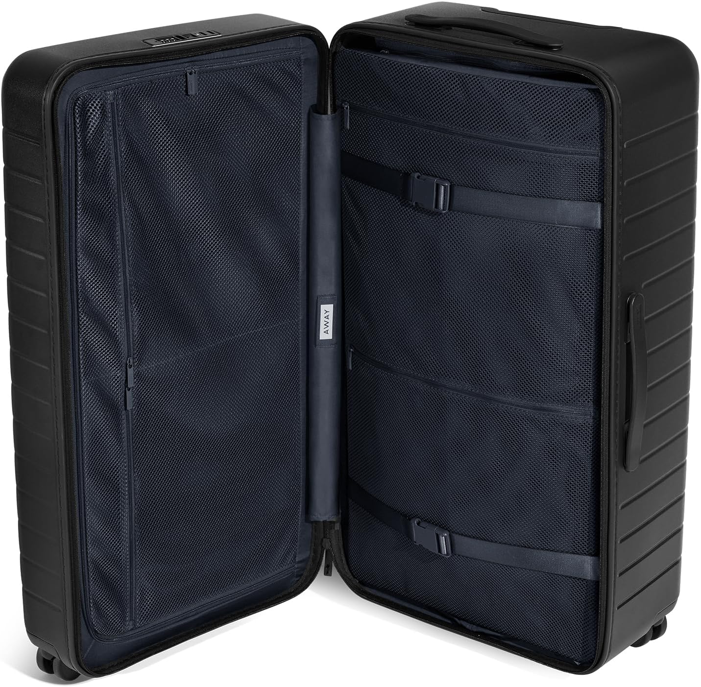 Away Large Trunk Luggage, 31 Inch Hardside Suitcase with Spinner Wheels, Lightweight & Durable, TSA Lock, Ideal for Long Trips, Jet Black