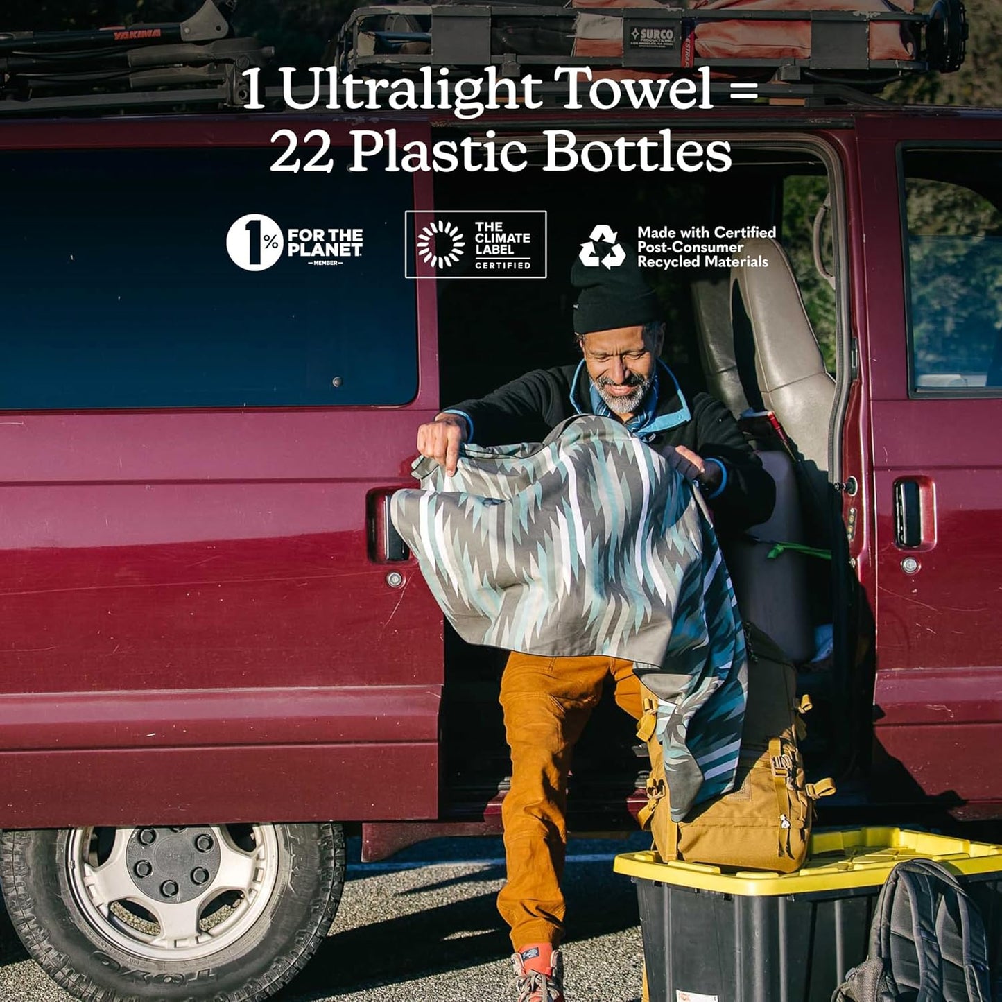 Nomadix Ultralight Towel - Quick Dry & Super Lightweight - Perfect As A Pack Towel to Save On Space - Made with Recycled Materials - Jackson Green - 30"x54"