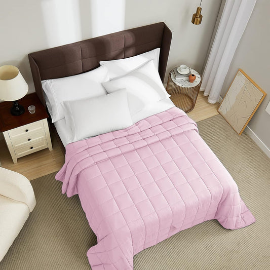 L'AGRATY Weighted Blanket - 80"x87" 25lbs Cooling Breathable Heavy Blanket Microfiber Material with Glass Beads Big Blanket for Adult All-season Summer Fall Winter Soft Thick Comfort Blanket