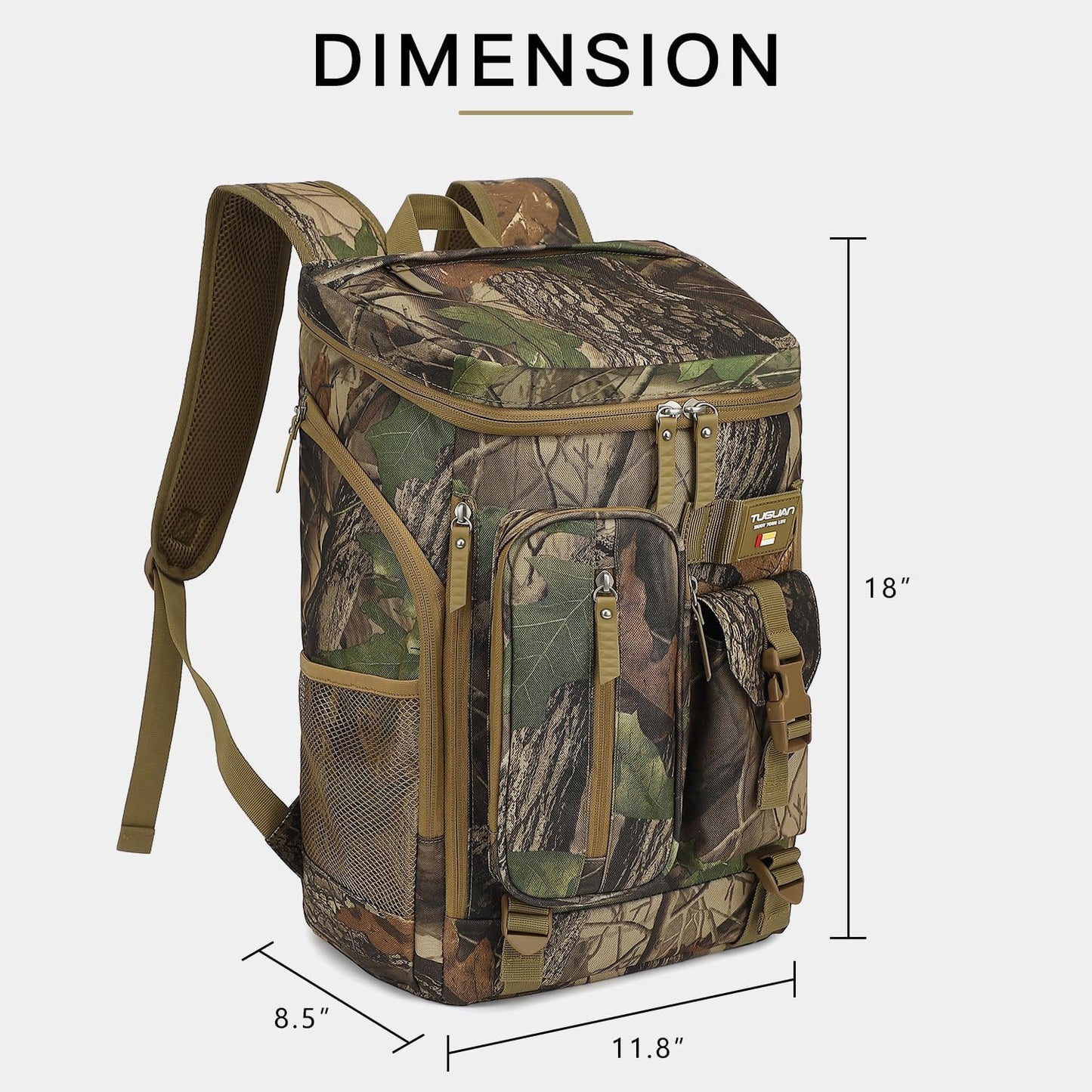 TUGUAN Cooler Backpack 36 Cans Insulated Leak Proof Lightweight Lunch Backpack for Men Work Portable Travel Thermal Bag Compartment Camping Hiking Beach Pincnic Cooler for Women