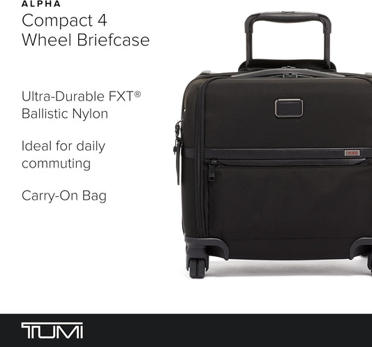 TUMI - Alpha Compact 4 Wheeled Brief - Laptop Bag for Commuting & Travel - Rolling Briefcase & Computer Bag - Use as Carry On