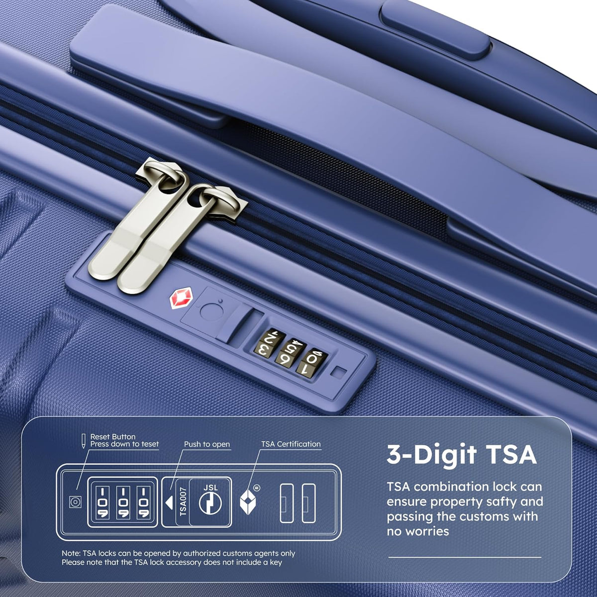 ALPHA CAMP 20-inch Carry On Luggage Airline Approved - PC+ABS Lightweight Suitcase with Built-in TSA Lock,Hard-shell Durable Rolling Luggage with USB Port