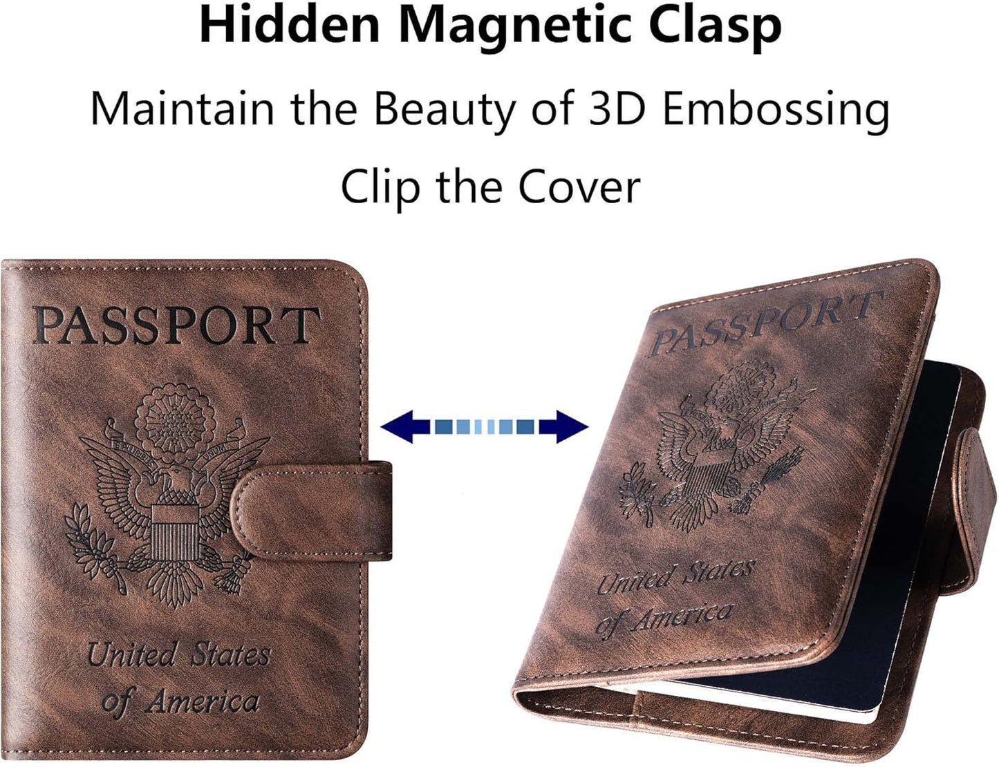 Airtag Passport Holder Cover Wallet Travel Essentials Leather Rfid Blocking Case Vacation Luggage Must Haves Travel Accessories for Men Women (117#Coffee)