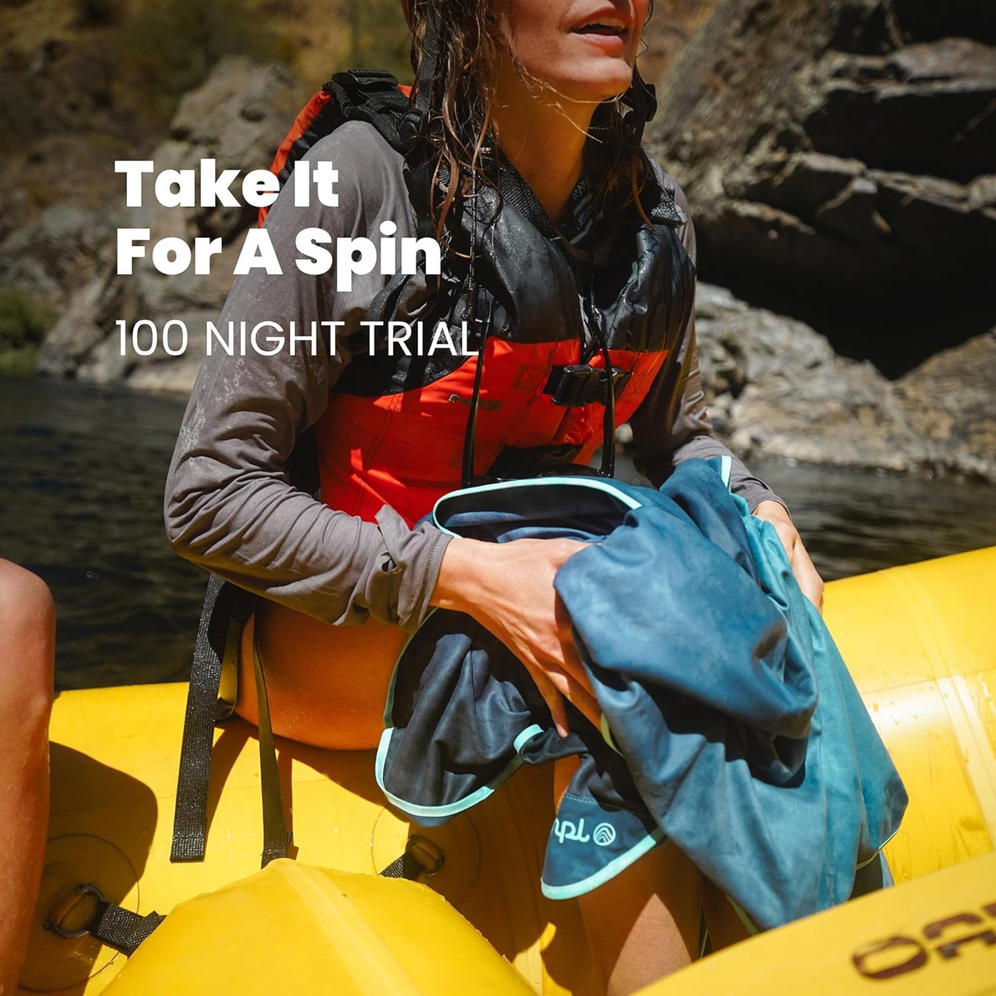 Rumpl Tech Towel Quick-Dry Towel for Travel, Beach, and Camp, Ocean Fade