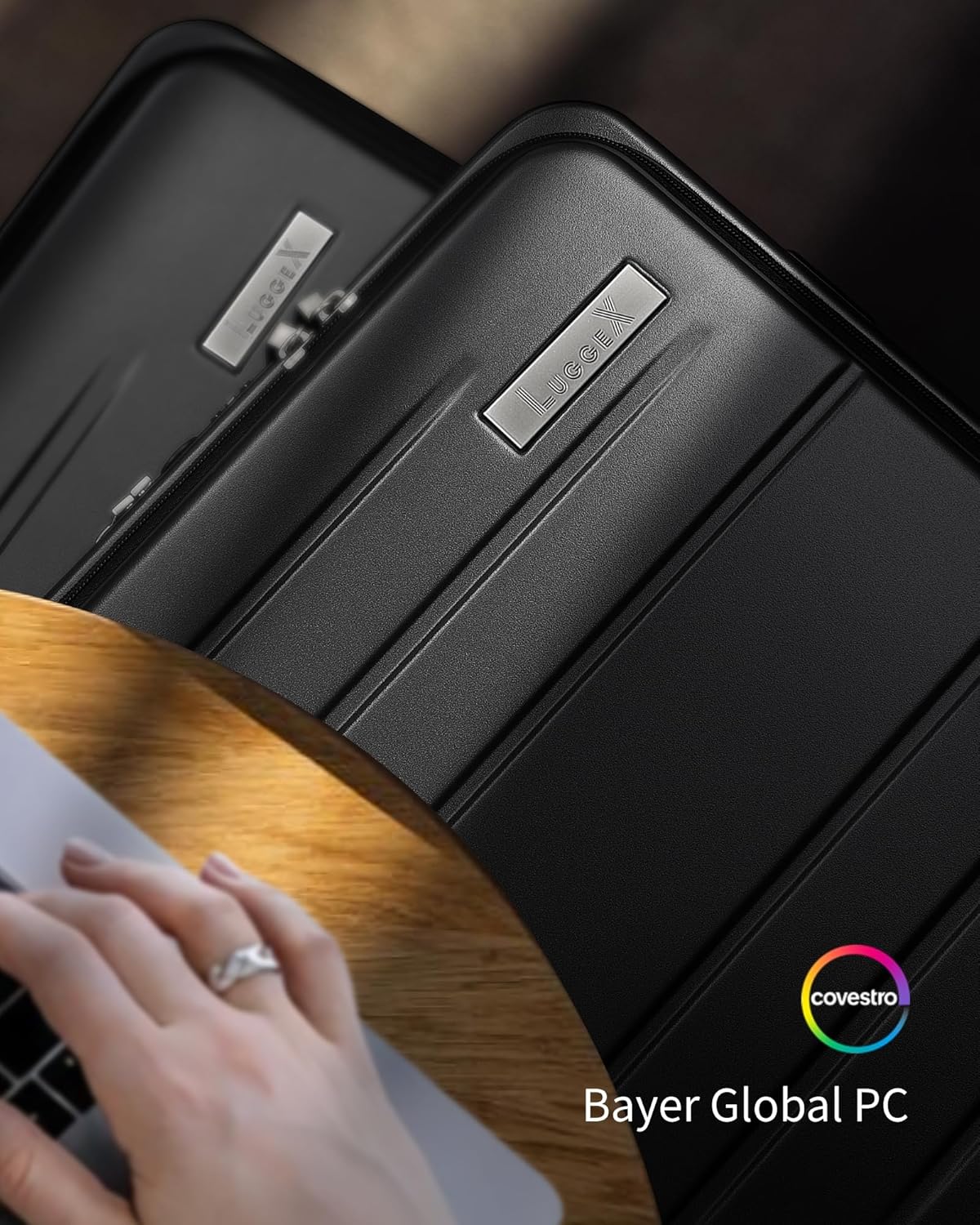 LUGGEX 28 Inch Luggage with Spinner Wheels, Expandable PC Hard Shell Checked Suitcase with Front Opening, Lightweight (Pink, 28 Inch)