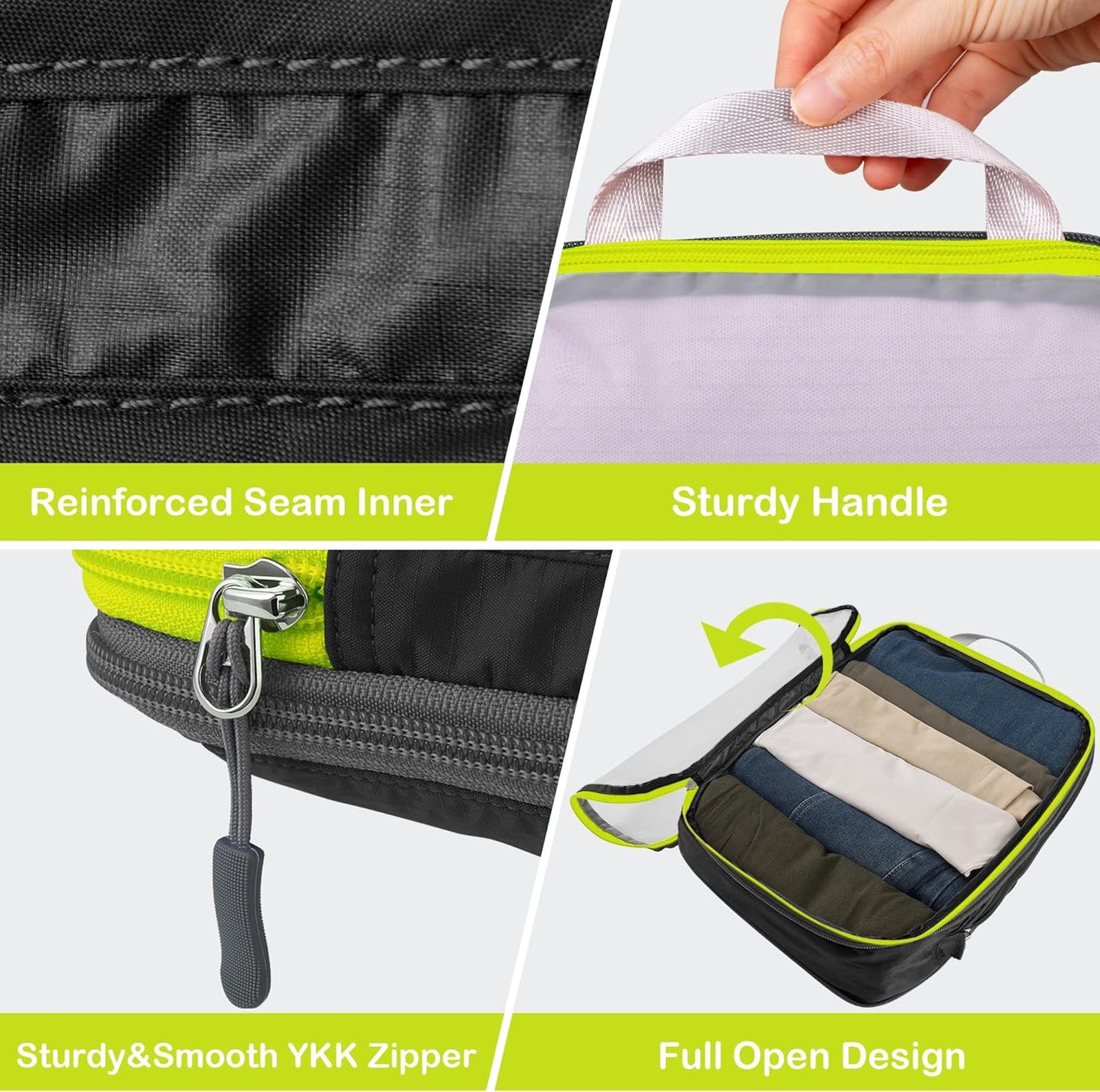 Cipway Mesh Compression Packing Cubes, Ultralight See Through Luggage Organizer Bags, Travel Essentials for Carry on Suitcase (3Pcs,Black)