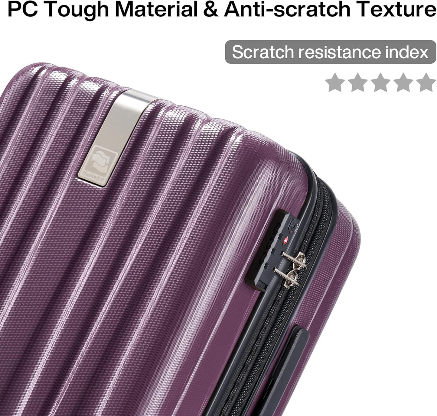 Hanke 14 Inch Underseat Carry On Luggage with Wheels Hard Shell Suitcases Lightweight Small Luggage for Weekender Mini Suitcase Carry On Bag Travel Luggage for Travel Rolling Suitcase.(Purple)