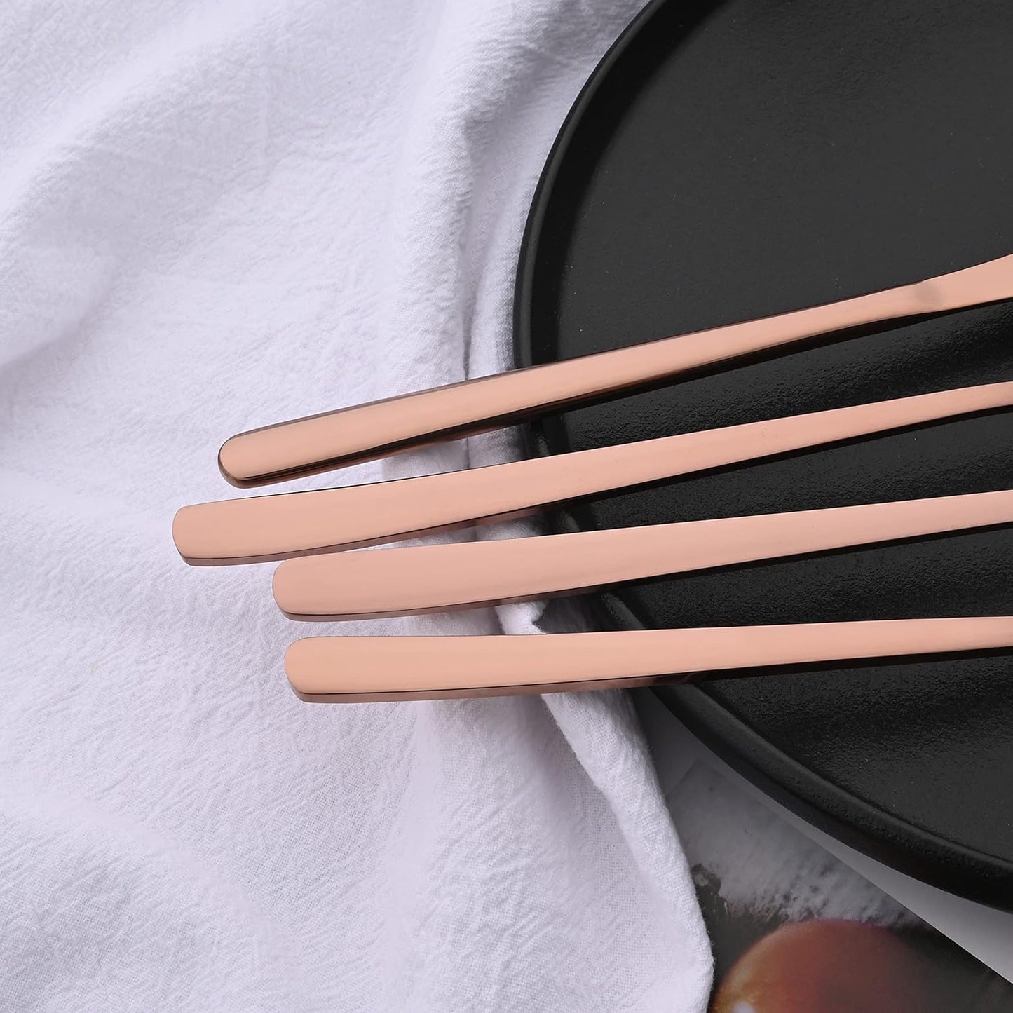 20 Pieces Silverware Set 304 Stainless Steel, Healthy & Eco-Friendly Silver Travel Mirror Polished Rose Gold Knife Fork Spoon Salad Fork Dessert Spoon Flatware Set, Service for 4