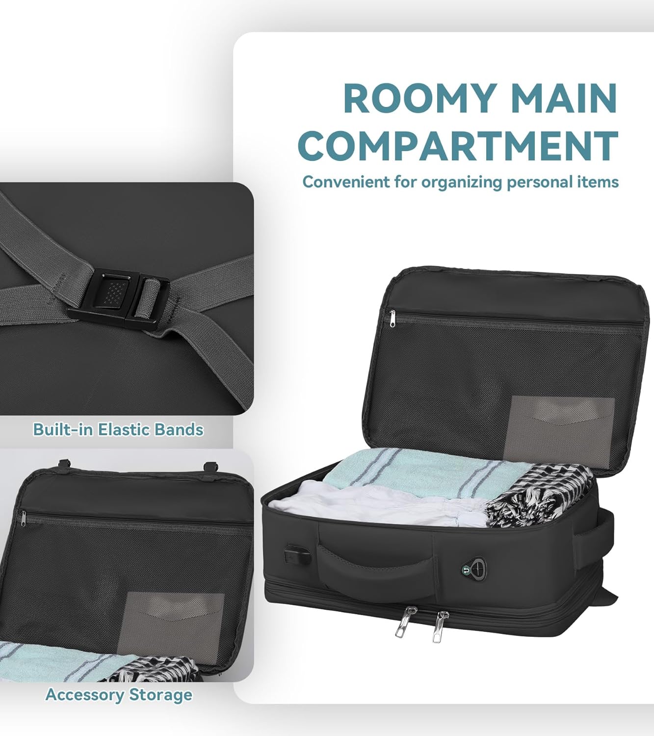 60L Extra Large Travel Laptop Backpack,3XL Expandable Carry On Backpack for Men, Big Capacity Heavy Duty Business Suitcase Daypack Bag Fits 18.4-19 Inch Laptops, Travel Gifts for Men Women, Black