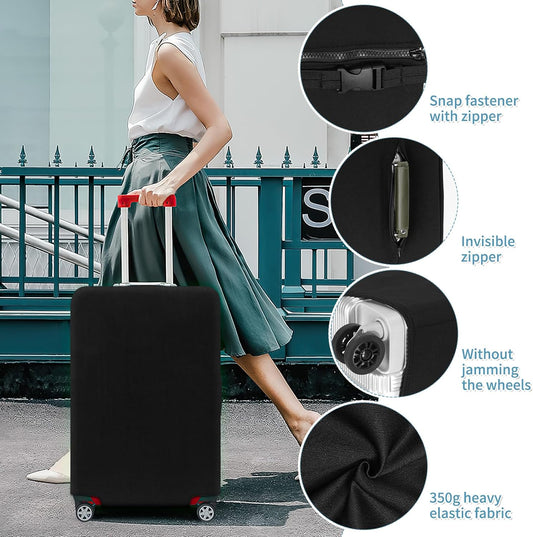 Yotako Luggage Cover,Thicker Luggage Protector Elastic Suitcase Cover Protector, Travel Anti Scratch Fits 18-32 Inch Suitcase Travel Accessories (28", Black)