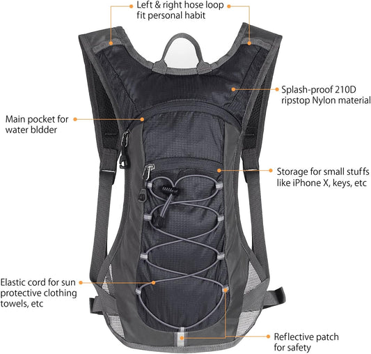 Unigear Hydration Pack Backpack with 70 oz 2L Water Bladder for Running, Hiking, Cycling, Climbing, Camping, Biking