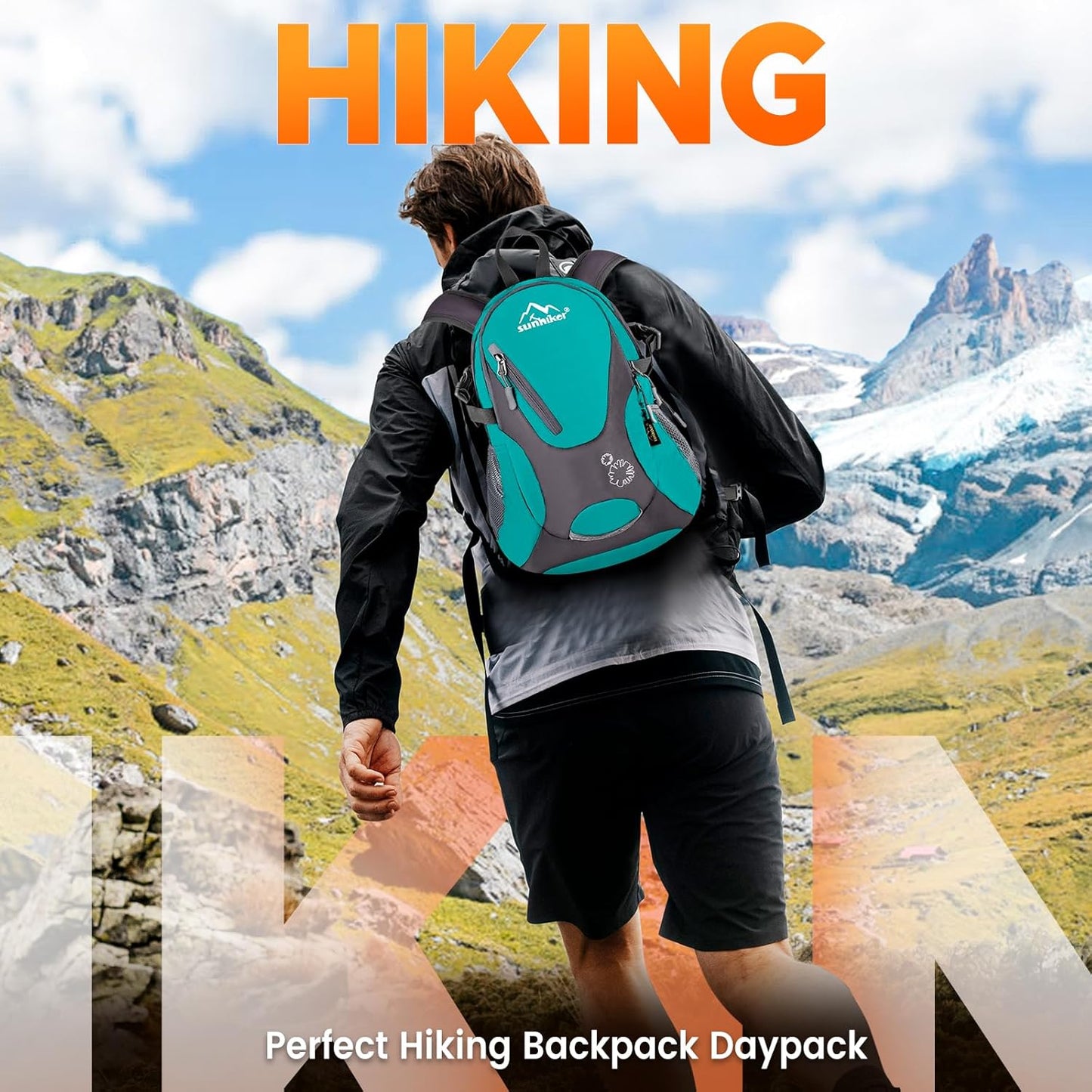 sunhiker Small Cycling Hiking Backpack Water Resistant Travel Backpack Lightweight Daypack M0714 (Aqua Green)