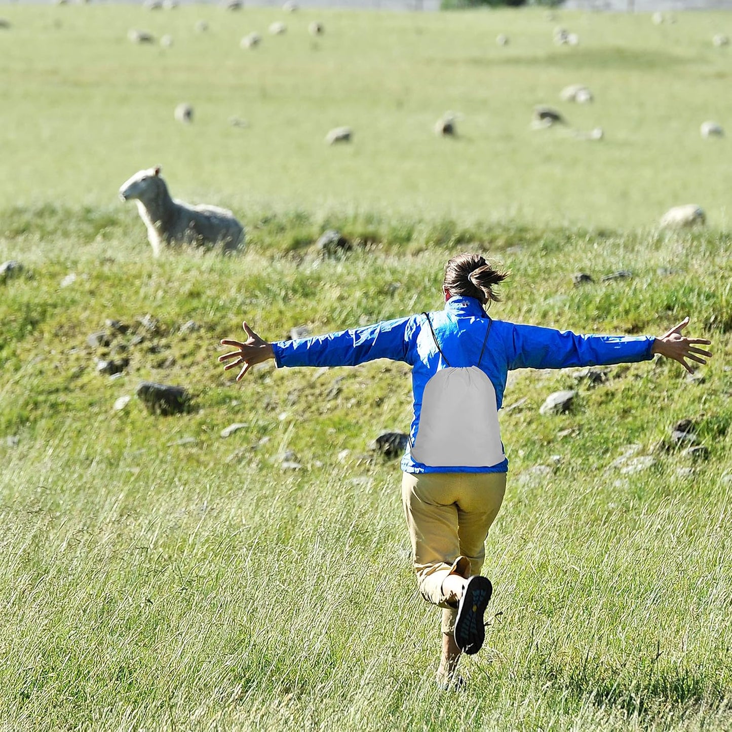 60 Pieces Drawstring Backpack Bags Sports Sackpack Bulk Cinch Gym Bag For Women Men Outdoor Sports Backpack(White)