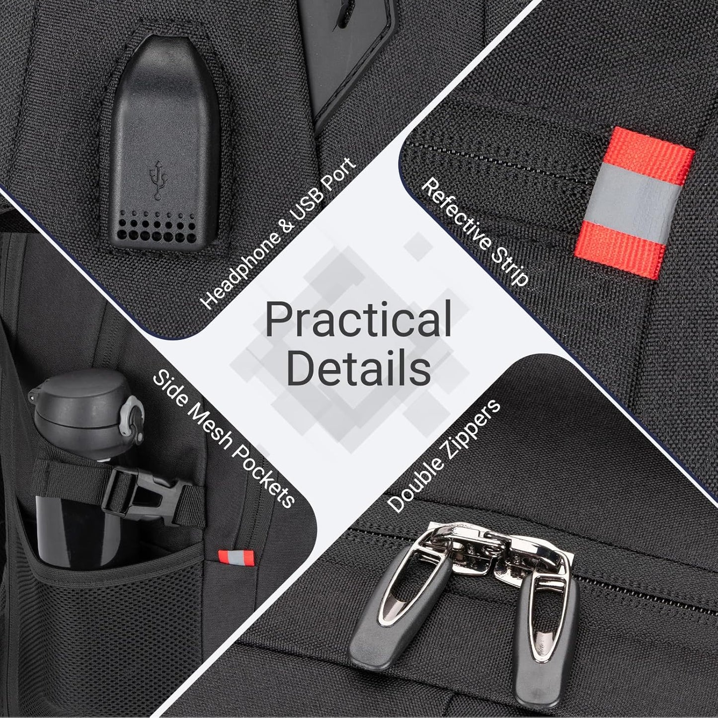 48L Expandable Laptop Backpack, Anti-thief Travel Backpack with USB Charging Port, Airline Approved Business Waterproof Carry on Luggage, Fits 17.3" Laptop for Men Women