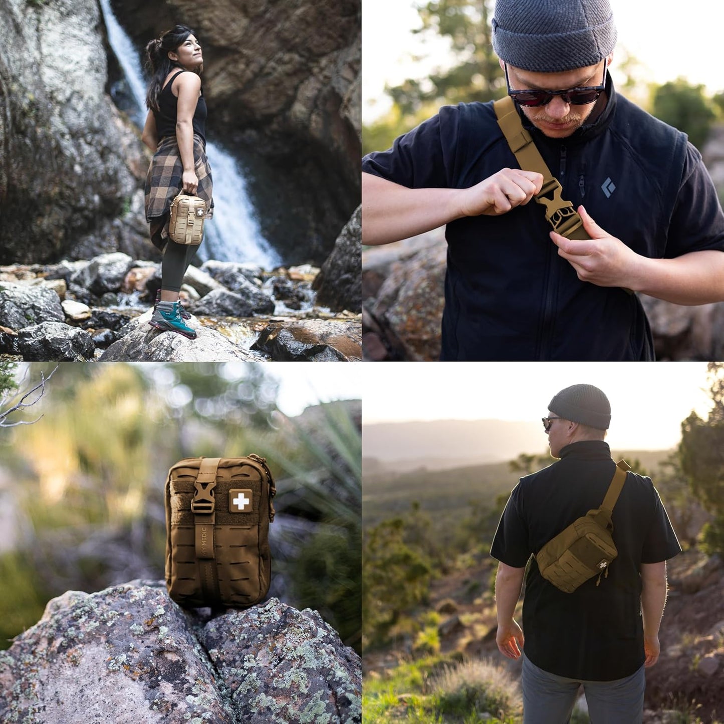 My Medic MyFak Mini First Aid Kit - Small and Lightweight for Camping Hiking and Backpacking - IFAK with 70 Items - HSA/FSA Great for Travel - Coyote