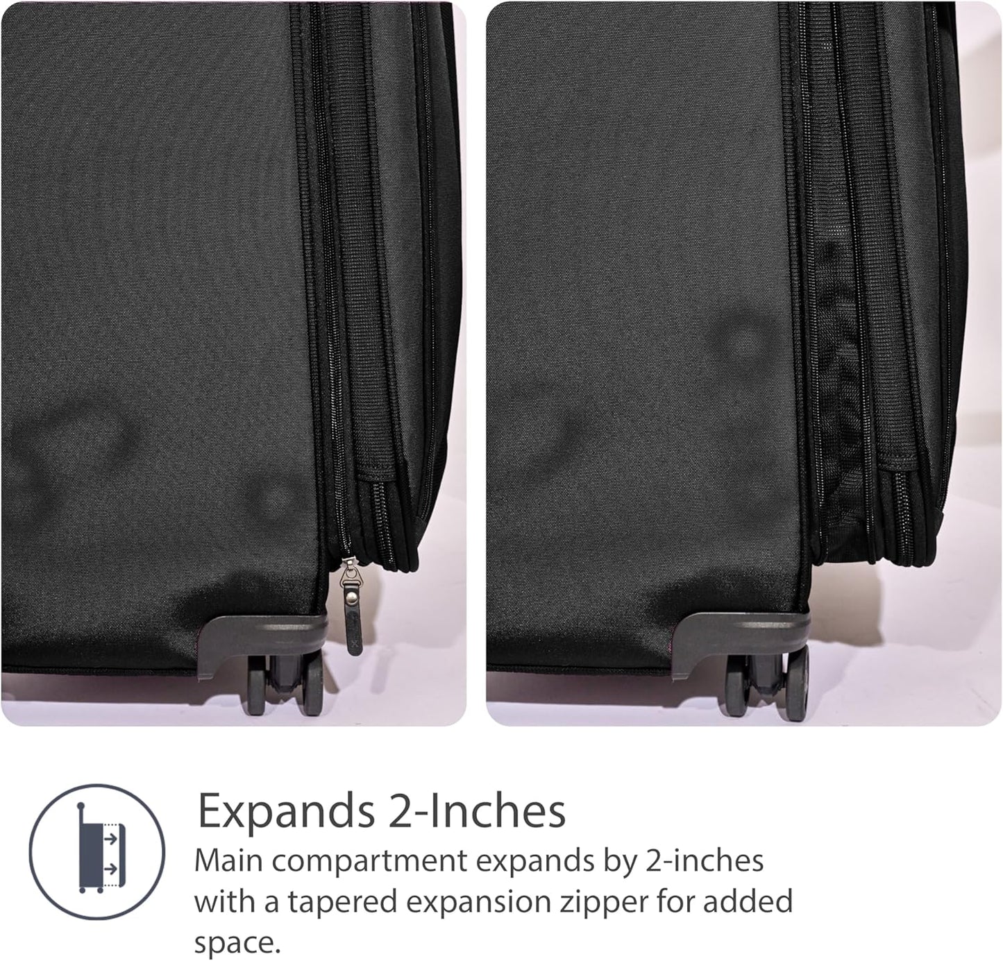 Travelpro Tourlite Softside 21" Expandable Luggage with 4 Spinner Wheels, Lightweight Suitcase, Carry-On, Black