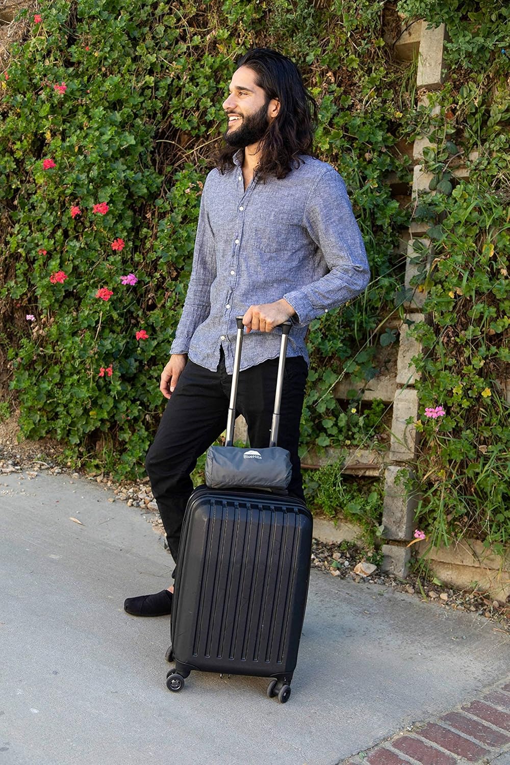 BlueHills Ultra Compact Travel Blanket 2 Pack Large Soft Cozy Portable Blanket Sheet with Carry Case and for Flight Airplane Car Layover Camping Hotel Grey C202-2PK-Gray