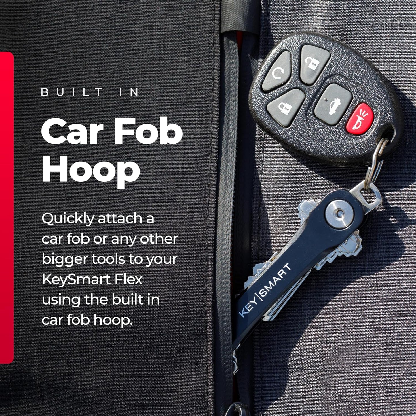 KEYSMART Key Holder for Keychain - Compact Key Organizer for Key Chain, Minimalist Clutter-Free EDC Keychains, Key Ring for Car Fobs Key Chains, Expandable (Up to 8 Keys, Black 2-Pack)