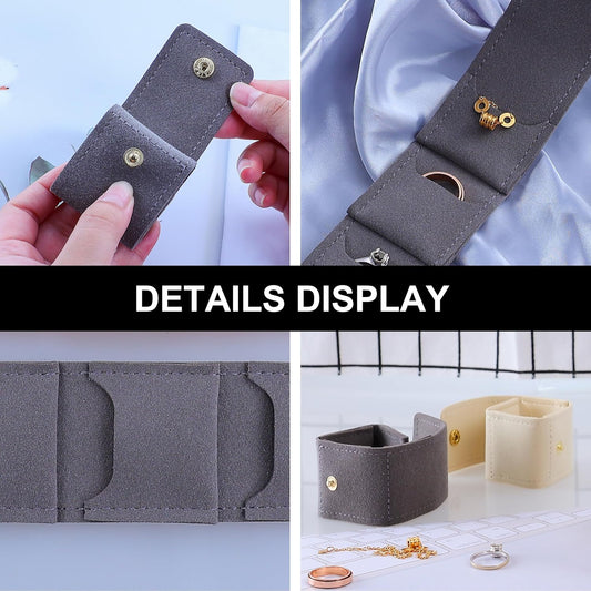 3 PCS Mini Travel Jewelry Organizer Bag - Tinycious Foldable Portable Case with Buckle, Auxiliary Jewelry Storage for Travel