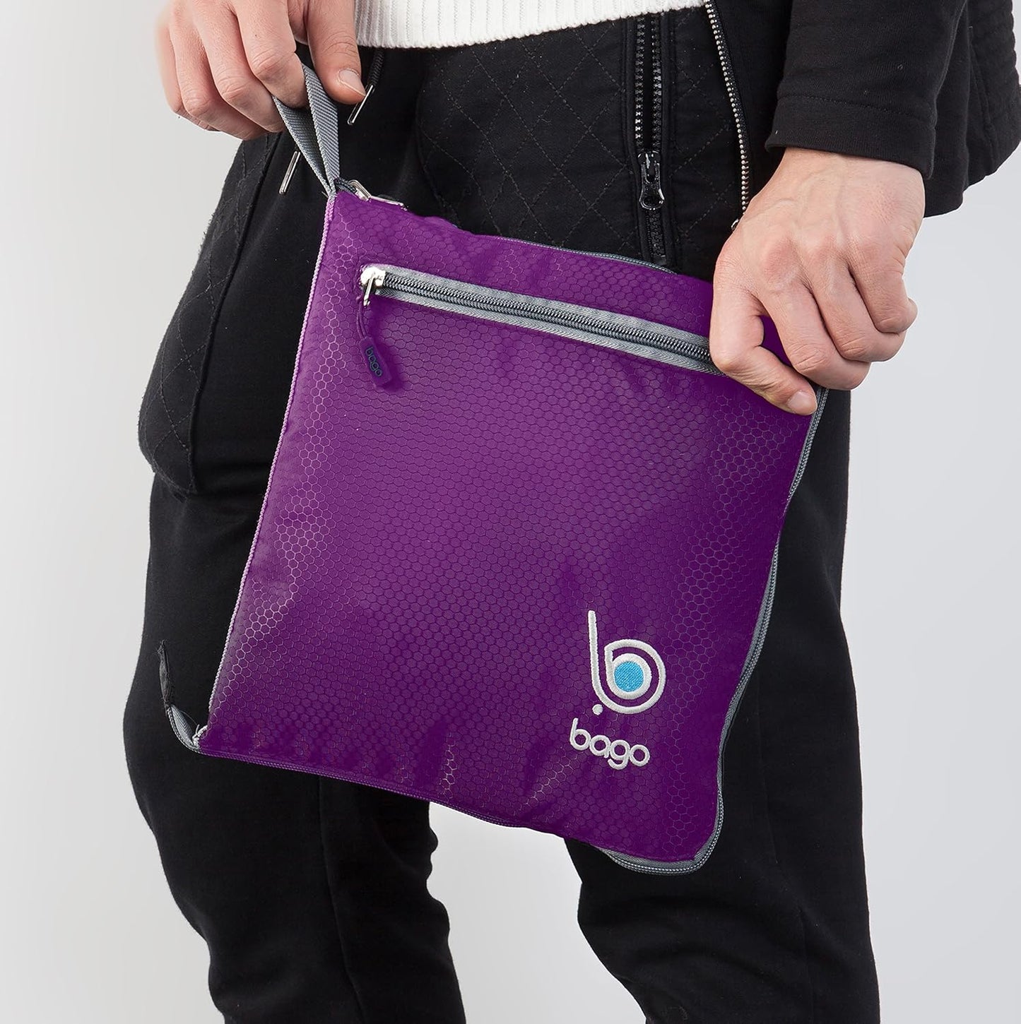 Bago Big XXL Foldable Duffel Bags for Traveling Women & Men - 140L Packable Duffle Bag for Travel with Shoe Compartment - Water Repellant, Heavy Duty, Lightweight Folding & Collapsible (Purple)