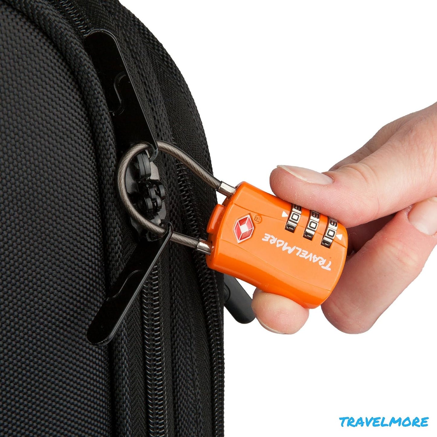 4 Pack TSA Approved Travel Combination Cable Luggage Locks for Suitcases & Backpacks - Orange
