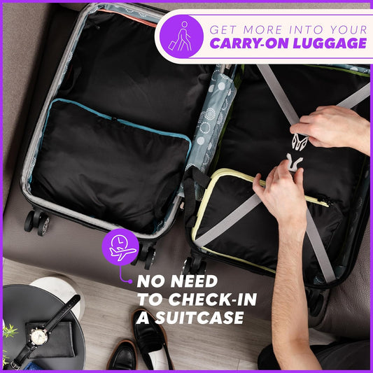 Compression Packing Cubes Travel, 4 Set/6 Set Packing Cubes for Carry on Suitcase, Suitcase Organizer Bags Set, Compression Bags Travel, Best Travel Packing Cubes Compression - with Inside Pockets