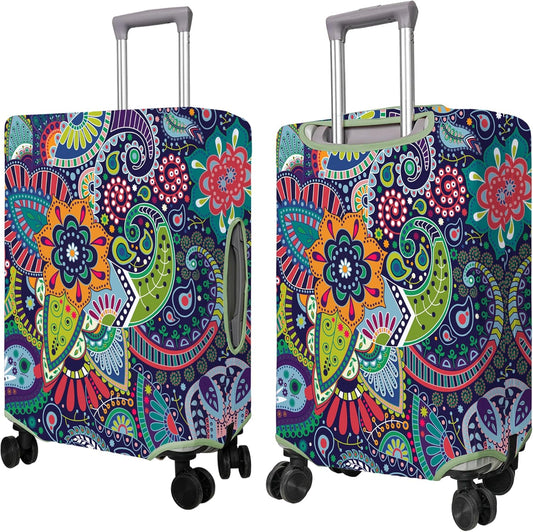 Travel Luggage Cover Suitcase Protector Fits 18-32 Inch Wheel Covers PatternedTravel Related Items Flower Luggage Protector Elastic S