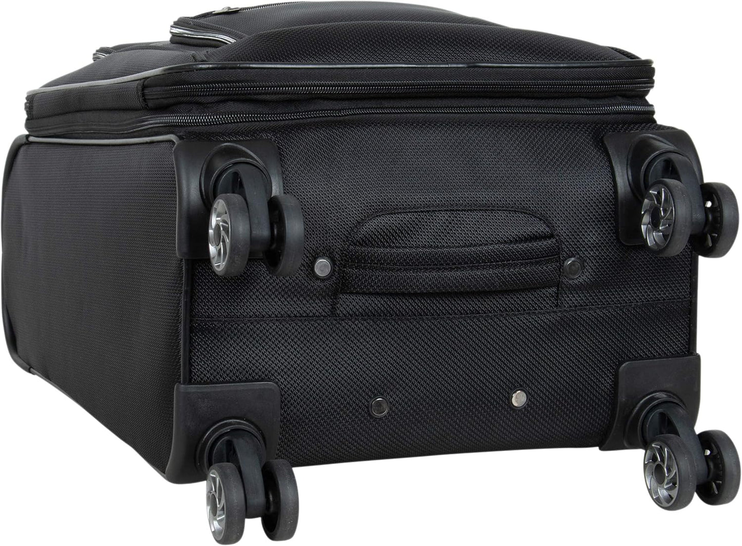Kenneth Cole REACTION Rugged Roamer Lightweight Softside Expandable 8-Wheel Spinner Luggage, Black, 20-Inch Carry-On