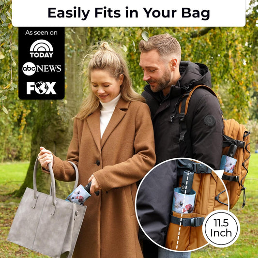 TUMELLA Strongest Windproof Travel Umbrella (Compact, Superior & Beautiful), Small Strong but Light Portable and Automatic Folding Rain Umbrella, Durable Premium Grip, Fits Car & Backpack