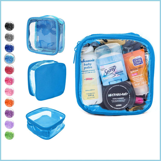 EzPacking Clear TSA Approved 3-1-1 Travel Toiletry Bag for Carry On/Quart Size Transparent Liquids Pouch for Airport Security/Reusable See Through Vinyl & PVC Plastic Organizer Men Women (Turquoise)
