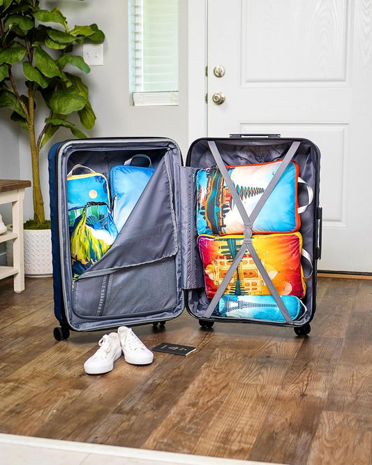 Large Compression Packing Cubes for Travel-Packing Cube Luggage Organizers 7 Piece Set for Checked Luggage-Ultralight, Expandable/Compression Bags by TRIPPED Travel Gear (Bucketlist)