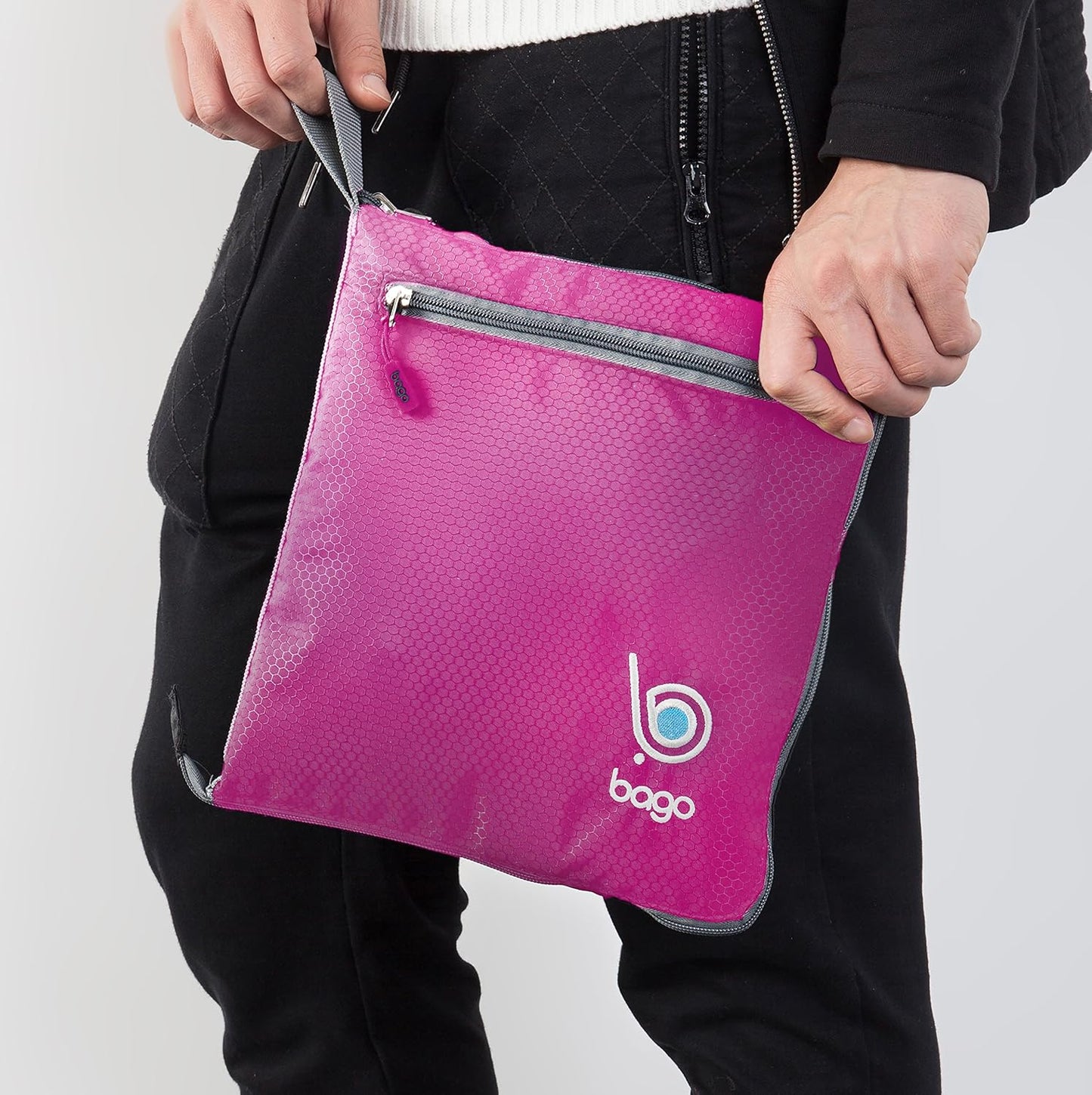 Bago Big XXL Foldable Duffel Bags for Traveling Women & Men - 140L Packable Duffle Bag for Travel with Shoe Compartment - Water Repellant, Heavy Duty, Lightweight Folding & Collapsible (Pink)