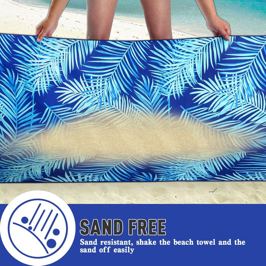 2 Pack Oversized Microfiber Pool Towel, 75'x 35', Sand-Free, Quick Drying, Super Absorbent