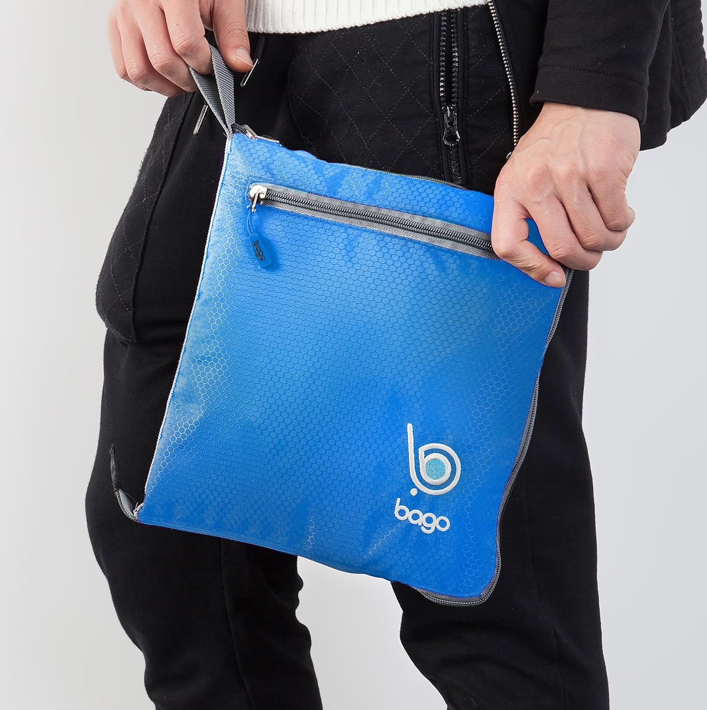 Bago Big XXL Foldable Duffel Bags for Traveling Women & Men - 140L Packable Duffle Bag for Travel with Shoe Compartment - Water Repellant, Heavy Duty, Lightweight Folding & Collapsible (Blue)