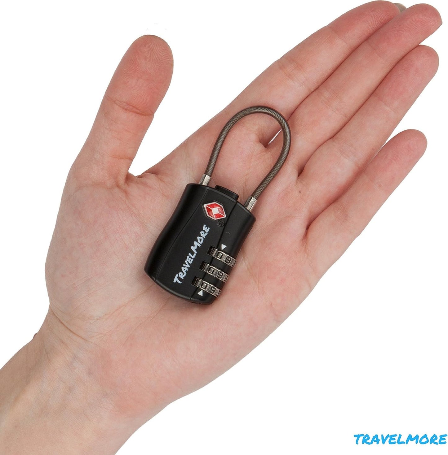 4 Pack TSA Approved Travel Combination Cable Luggage Locks for Suitcases & Backpacks - Black