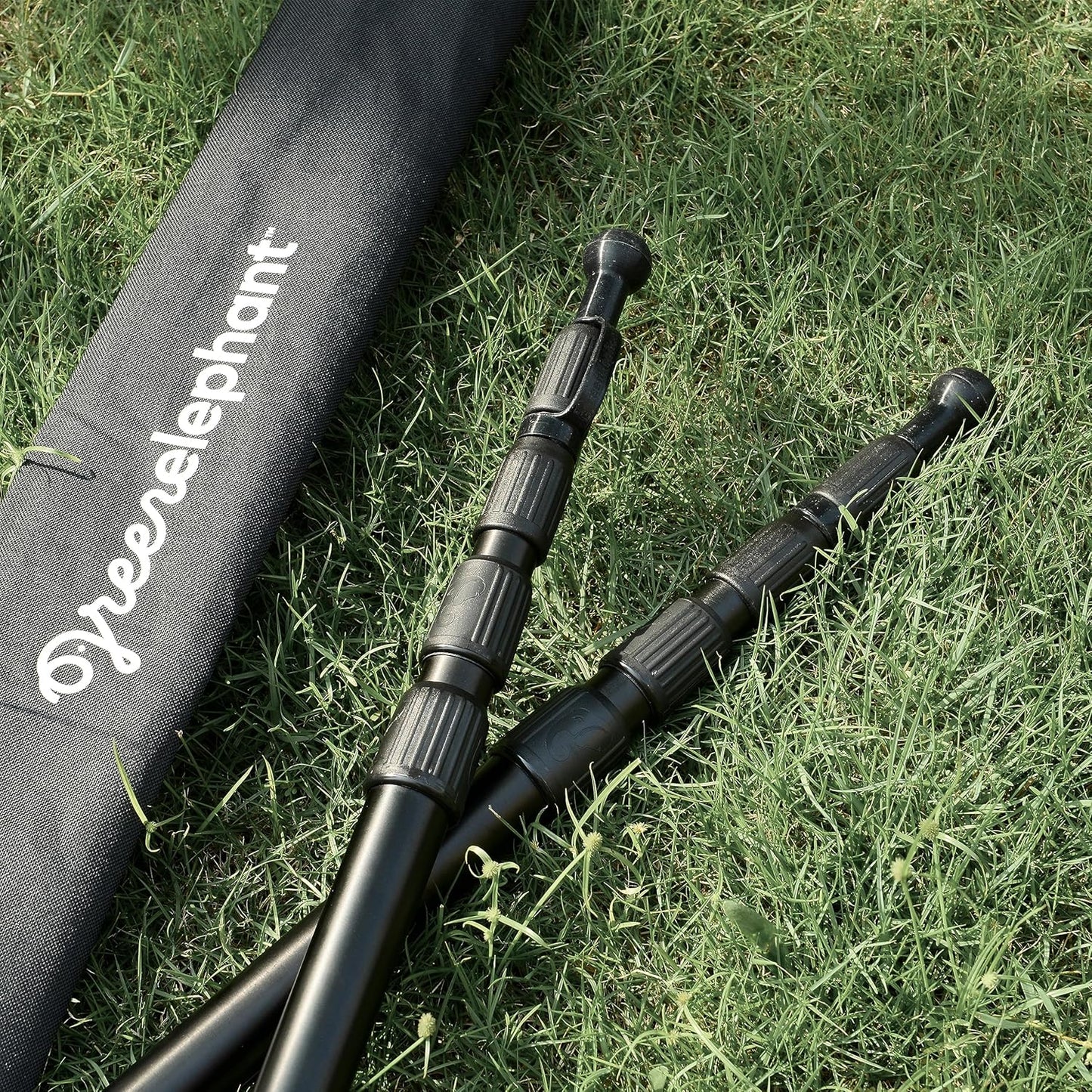 Green Elephant Camping Tarp Poles - Adjustable Aluminum Telescoping Tent Poles for Tarps, Canopy & Awning - Heavy Duty Collapsible Pole Set of 4 - Extends 8ft, Shrinks to 2ft - Caravan & Beach Shade