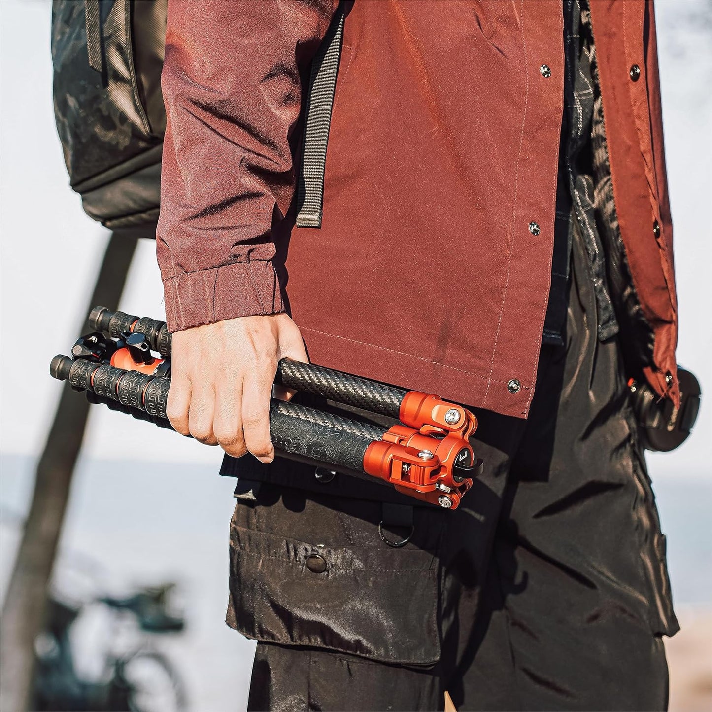 Fotopro 60" Carbon Fiber Tripod, Compact Lightweight Travel Tripod for DSLR Camera, Camera Tripod with Ballhead Quick Release Plate Carry Bag, with Detachable Monopod, Max Load 17.63lb