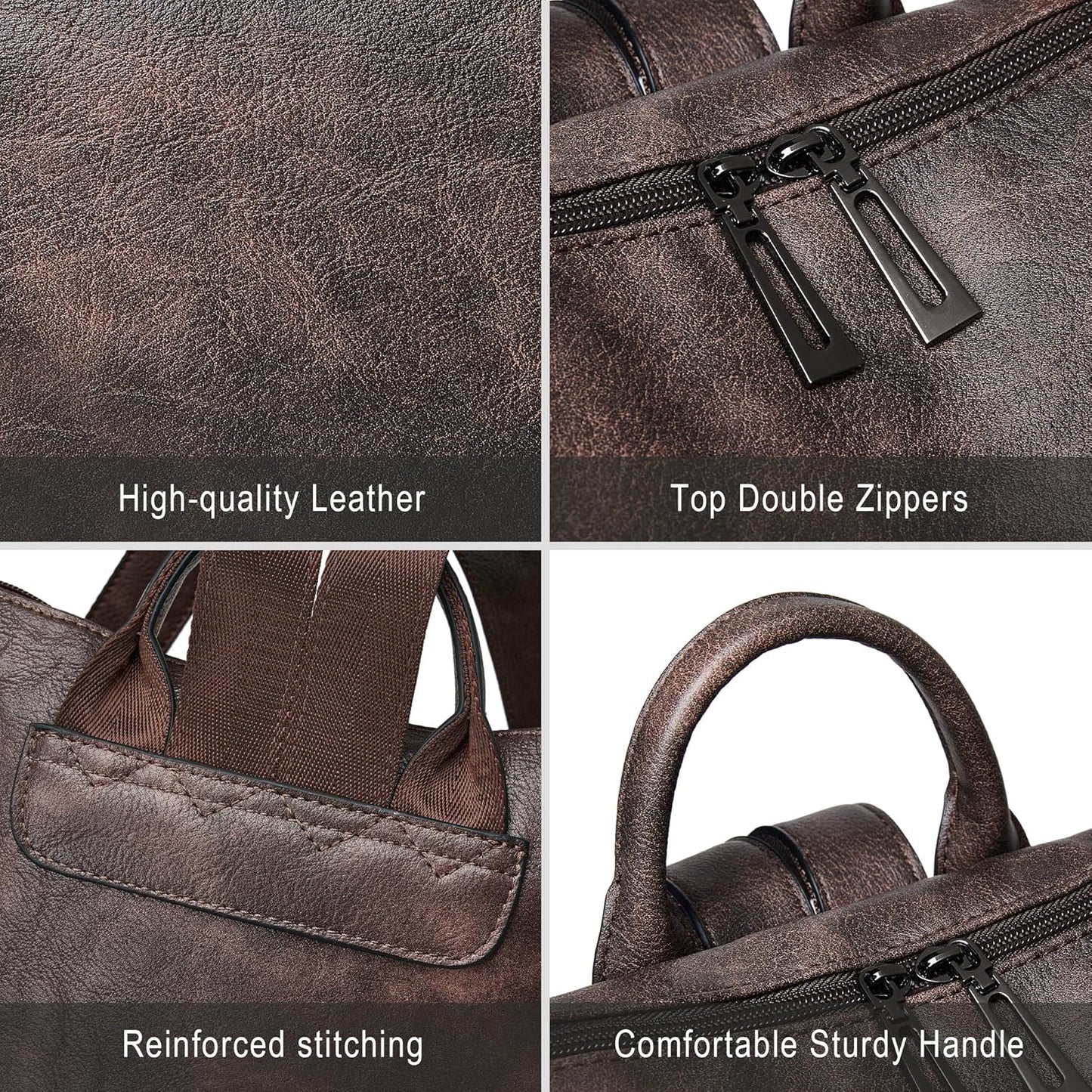 Shrrie Vegan Leather Laptop Backpack for Women 15.6 inch Work Backpack Fashion Travel Backpack Purse for Travel College Work