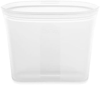 Zip Top Reusable Food Storage Bags | Sandwich Bag [Frost] | Silicone Meal Prep Container | Microwave, Dishwasher and Freezer Safe | Made in the USA